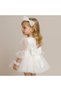 Tulle Sleeve Girls' Dress, Black, White, Red, Blue, Fuchsia, Tulle Children's Dress