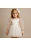 Tulle Sleeve Girls' Dress, Black, White, Red, Blue, Fuchsia, Tulle Children's Dress - 3