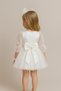 Tulle Sleeve Girls' Dress, Black, White, Red, Blue, Fuchsia, Tulle Children's Dress - 2