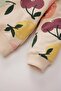E0201 Beige Baby Girl 2-Piece Set Fruit Patterned Crew Neck Sweatshirt Elastic Waist Sweatpants - 4