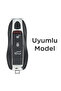 Porsche Smar Panamera- Macan - Cayenne 3 Button Silicone Key Protection Case Black Silver Color - 2