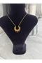 Gold Color Half Moon Steel Necklace - 3