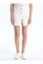 White Standard Fit Women's Jean Shorts Skirt - 2