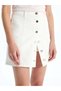 White Standard Fit Women's Jean Shorts Skirt - 3