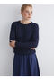Alita City Lcw Modest Navy Blue Knitwear Patterned Women's Cardigan with a Difference