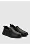 Black Leather Men's Sneakers - 2