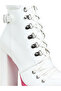 Women Cushion Collared Biker Boot in White - 4