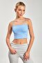 Women's Strap Tank Top with Chest Pads - Blue