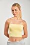 Women's Strap Tank Top with Chest Pads - Yellow