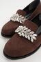 Matilda Brown Stone Women's Oxford Flat Shoes - 6