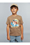 Two Mt Shop Quality Lcw Kids Brown Printed Standard & Regular Short Sleeve Boys' T-Shirt