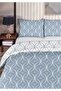 Focus 100% Cotton Double Duvet Cover Set 200X220Cm Light Indigo - 2