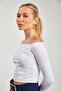 Women's Boat Neck Long Sleeve Bodysuit - White - 3