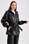 Maroquin Leather Alicia Women's Hooded Leather Coat - 2