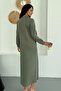 Women's Polo Neck Half Zipper Long Modal Dress - 6