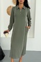 Women's Polo Neck Half Zipper Long Modal Dress - 2