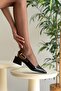 Women's Black Patent Strap New Season Low Heeled Shoes - 2