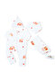 Rainbow Pink Teddy Bear Baby Set Combo 4 Pcs , Sleep suit/Burp cloth/Hat/Bib