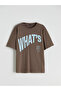Brown Crew Neck Printed Boy's T-Shirt - 5