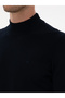 Navy Blue Slim Fit Wool Blend Half Fisherman Basic Knitwear Sweater 50315296-Vr033 - 7