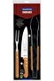 3-Piece Barbecue Tool Set – Stainless Steel Blades with Natural Wood Handles, Includes - 5