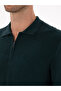 Dark Green Regular Fit Wool Blend Zippered Polo Neck Knitwear Sweater 50311854-Vr079 - 7