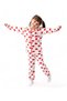 Girl's 0-6 Years Old Heart Printed, Double-Breasted Collar Seasonal Buttoned Nightgown Pajama Set