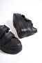 Women's Plain Black Velcro High Sole Sneaker Wsb4064 - 3
