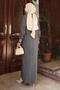 Button Detailed Knitwear Dress Gray 6153 - 4