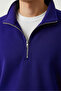 Men's Half Zipper Casual Cobalt Blue Sweatshirt - 6
