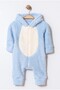Winter Sweet Baby Boy Plush Hooded Zippered Jumpsuit