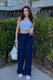 Women's Navy Blue Super High Waist Lycra Relax Bubble Pants - 5