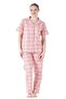 Checkered Pattern Front Buttoned Pajama Set