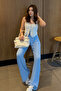 Women's Baby Blue Super High Waist Lycra Relax Bubble Pants - 2