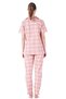 Checkered Pattern Front Buttoned Pajama Set - 2