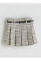 Two Mt Shop Quality Lcw Kids Beige Pleated Girls' Shorts Skirt - 2