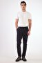 Men's Slim Fit Navy Blue Trousers