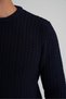 Trist Star Men's Navy Blue Cycling Collar Selanik Hair Braided Wool Sweater Trist-5352 - 6