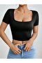 Women's 3-Pack Ribbed Camisole Body-Hugging Square Neck Crop T-Shirt - 7