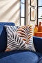 Duck Floral Throw Pillow Cover Brick Blue 40X40