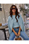 Women's Patterned Braided Knit Blouse and Buttoned Cardigan Two-Piece Set Combination Baby Blue - 6