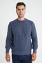 Trist Star Men's Indigo Cycling Collar Selanik Hair Braided Wool Sweater Trist-5352