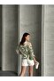 Women's Knitted Detailed Perforated Summer Top (Green / Black / Brown) - 2