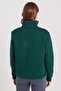 Women's Relax Fit Comfortable Cut Cotton Fleece Lined Half Zipper Khaki Stand Collar Sweatshirt - 7