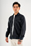 Men's Navy Blue Hooded Double Pocket Snap Fastener Sports Jacket Comfortable Fit - 5