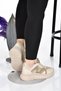 Bellamia Gold Stone Detailed Orthopedic Soft Sole Casual Women's Sports Shoes - 3