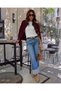 Women's Hair Knitted Buttoned Casual Long Sleeve Knitwear Cardigan Burgundy - 6