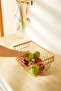 Gold Color Metal Basket 32 X 22 X 16 cm - 4