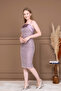 Sequin and Satin Detailed Pencil Long Dress - Lila - 7