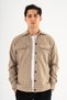 Men's Stretch Fabric Shirt Jacket Casual Fit Double Flap Pocket Snap Closure 4-Pocket Camel